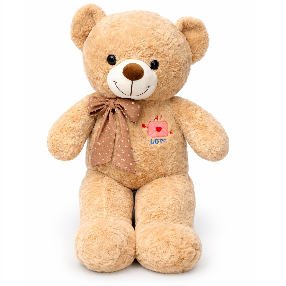 عروسک پولیشی خرس پاپیون دار مدل My Love ارتفاع 80 سانتی متر