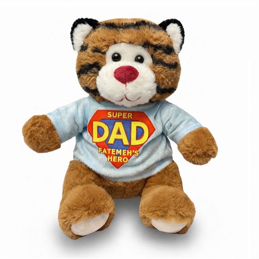 عروسک ببر "قدردانی پدر قهرمان" ارتفاع 25 سانتی متر