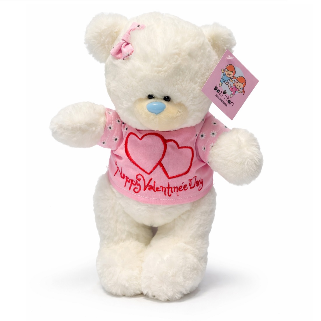 عروسک پولیشی خرس تدی ولنتاین ارتفاع 27 سانتی متر